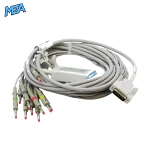 15 pin short screw connector Schiller ECG cable compatible medical ECG machine plug