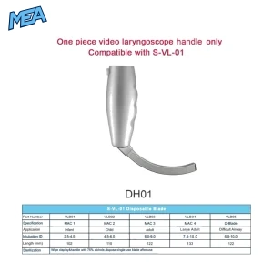 Sensorendo S-VL-01 compatible disposable video laryngoscope blade for difficult airway and endotracheal intubation