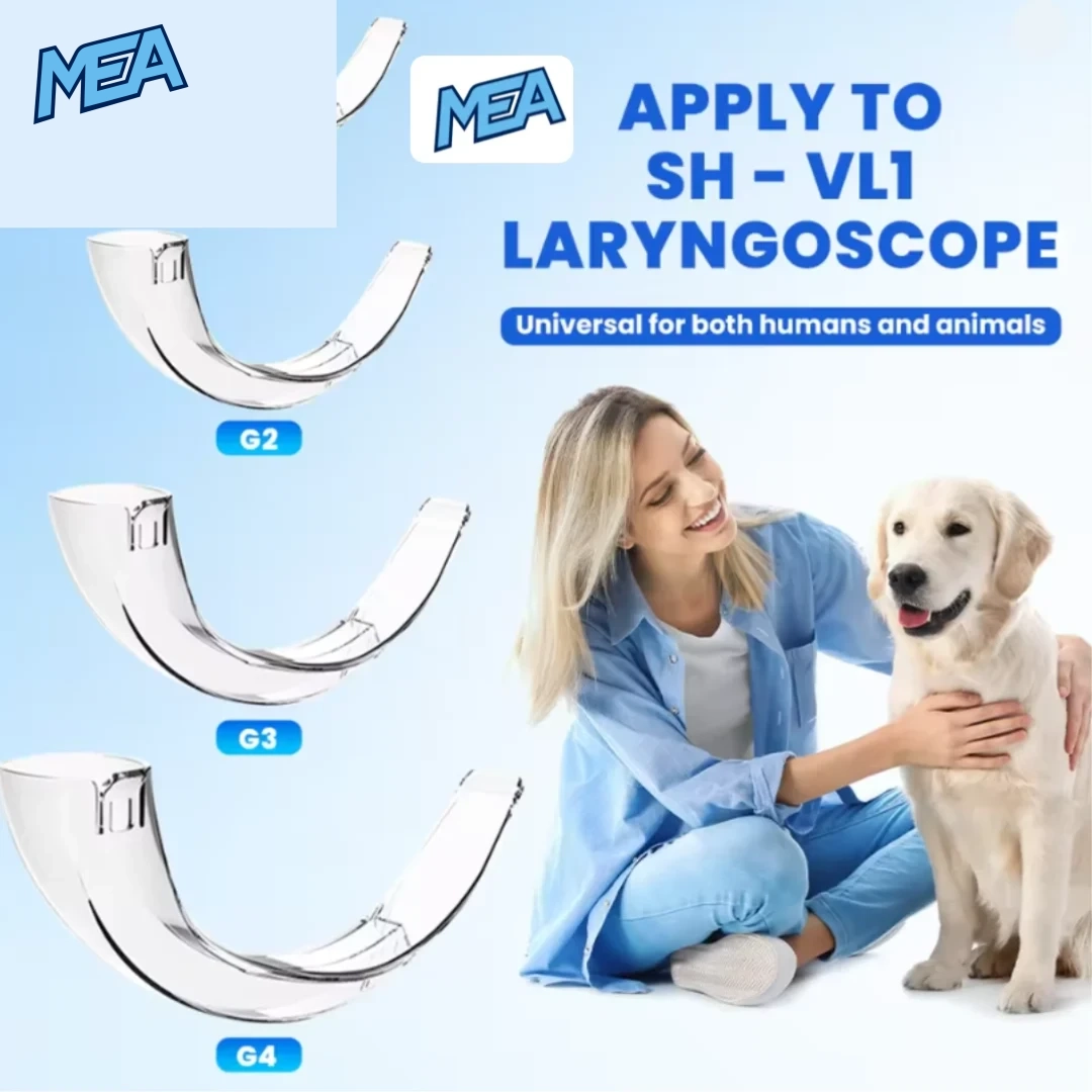 Veterinary Disposable Blades For SH-VL1 (SHVL1) Surgery Intubation Digital Video Laryngoscope Accessories 1 SHVL1 Veterinary Disposable Blade G1 G2 G3 G4 for digital video laryngoscope used in dog and cat intubation procedures