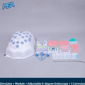 Single-port laparoscopic training box SET 1 with adjustable 0-degree endoscope and 3 cannulas