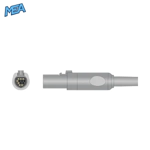 Monitor connector of the Spacelabs 015-0130-01 adult SpO2 sensor, front and side view