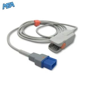 Spacelabs Adult Hard Shell SpO2 Sensor 3.0m with Nellcor Oxismart technology, grey finger clip and blue 10-pin connector