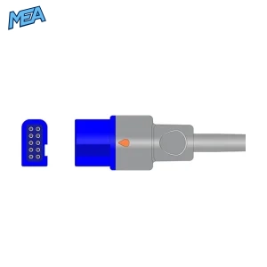 10-pin rectangular connector diagram for Spacelabs Pediatric Hard Shell SpO2 Sensor
