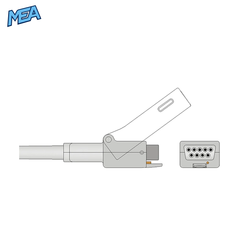 SpO2 Adapter Cable 1.2m for GE Healthcare Monitors & Nellcor Oxismart Sensors (LNC-GE4) 2 SpO2 Adapter Cable 1.2m for GE Healthcare Monitors & Nellcor Oxismart Sensors (LNC-GE4) - view 2