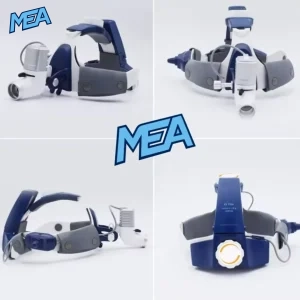 Wireless surgical headlamp system with dual batteries and loupe attachment for dental, ENT, and neurosurgery procedures