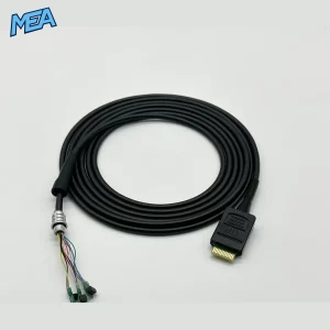 Coiled Telecam endoscope camera cable 20212130 showing full cable and both ends