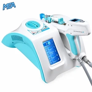 Vacuum water mesotherapy gun with touch screen console and injector handpiece