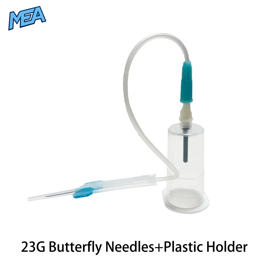 Veterinary Blood Collection Set with Safety Butterfly Needles 21G / 23G / 25G (Pack of 50) 2 23G veterinary vacuum blood collection set with safety butterfly needle and tube holder