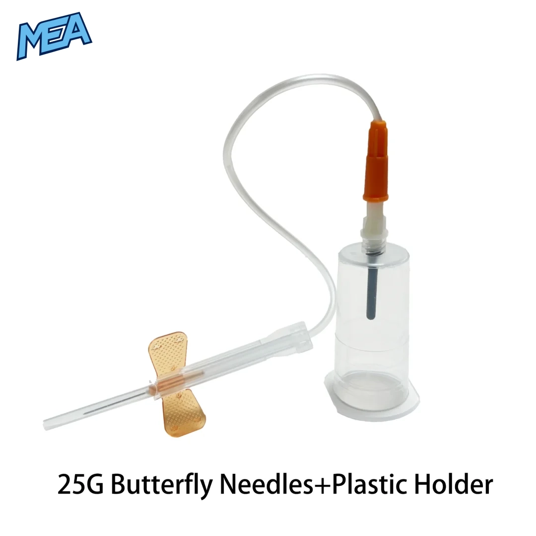 Veterinary Blood Collection Set with Safety Butterfly Needles 21G / 23G / 25G (Pack of 50) 4 25G veterinary vacuum blood collection set with safety butterfly needle and tube holder