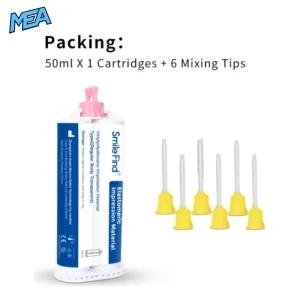 Vinylpolysiloxane Dental Impression Material - 1x50ml Cartridge with 6 Mixing Tips