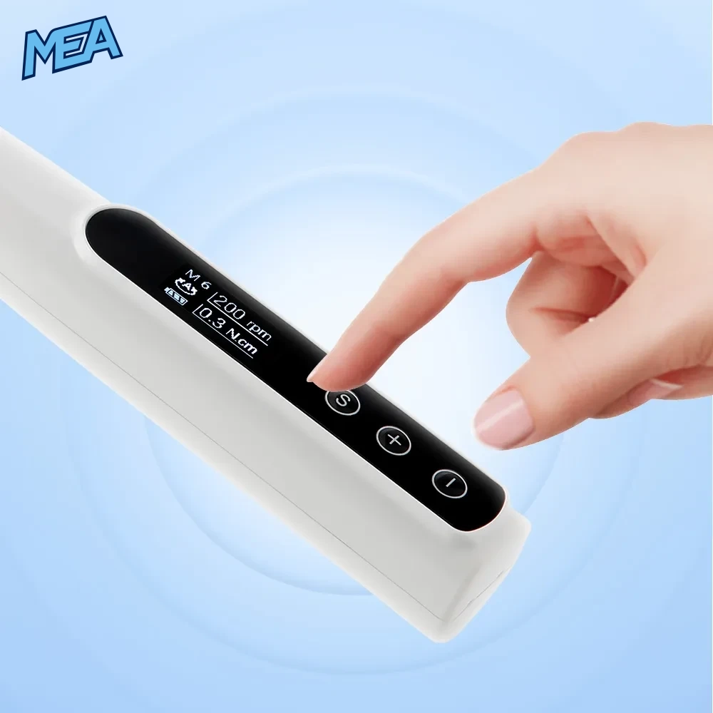 AZDENT 16:1 Wireless Endo Motor With AZ-1 Apex Locator 9 Program Cordless Root Canal Endomotor (New) 6 Wireless endomotor OLED display with touch buttons for program, speed and torque