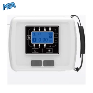 Wireless handheld dental X-ray machine front view with hand strap and exposure buttons