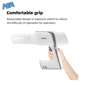 2.8 inch capacitive touch screen display on the Woodpecker Ai Ray dental X-ray machine showing kV and mA settings